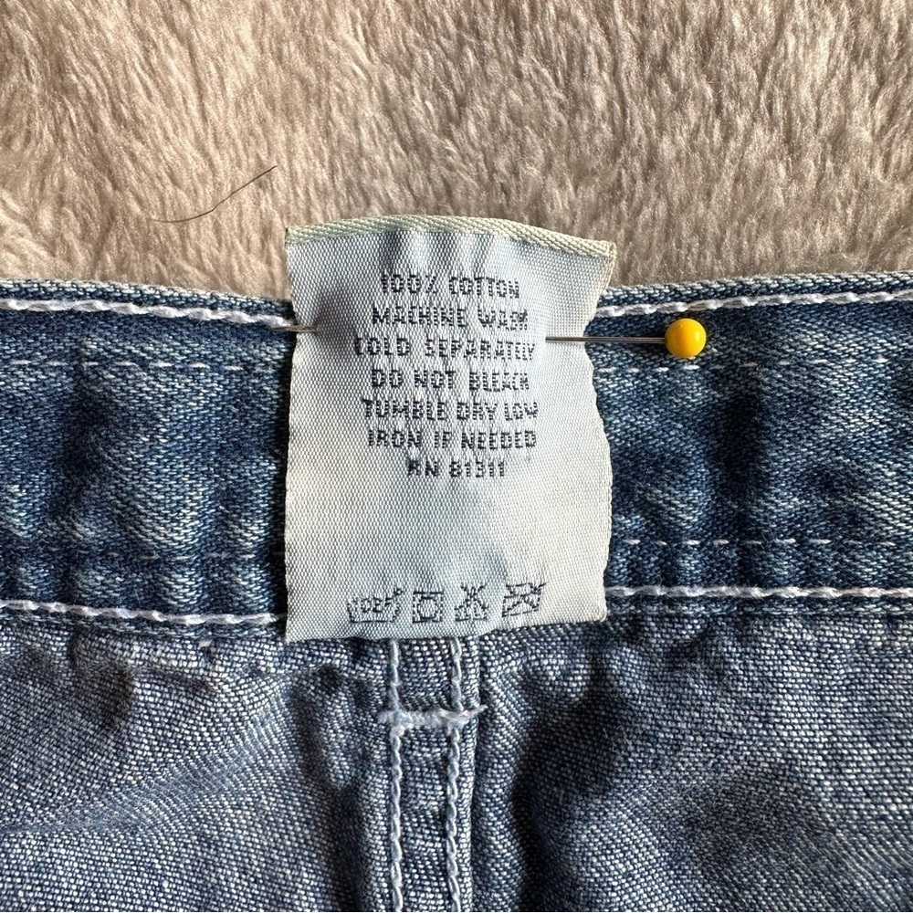 Vintage Ocean Pacific Denim Shorts Size 5 Rainbow Belt Retro OP Jean Shorts - Picture 4 of 7